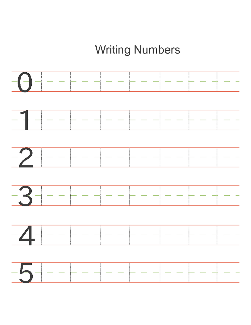 worksheet kindergarten numbers