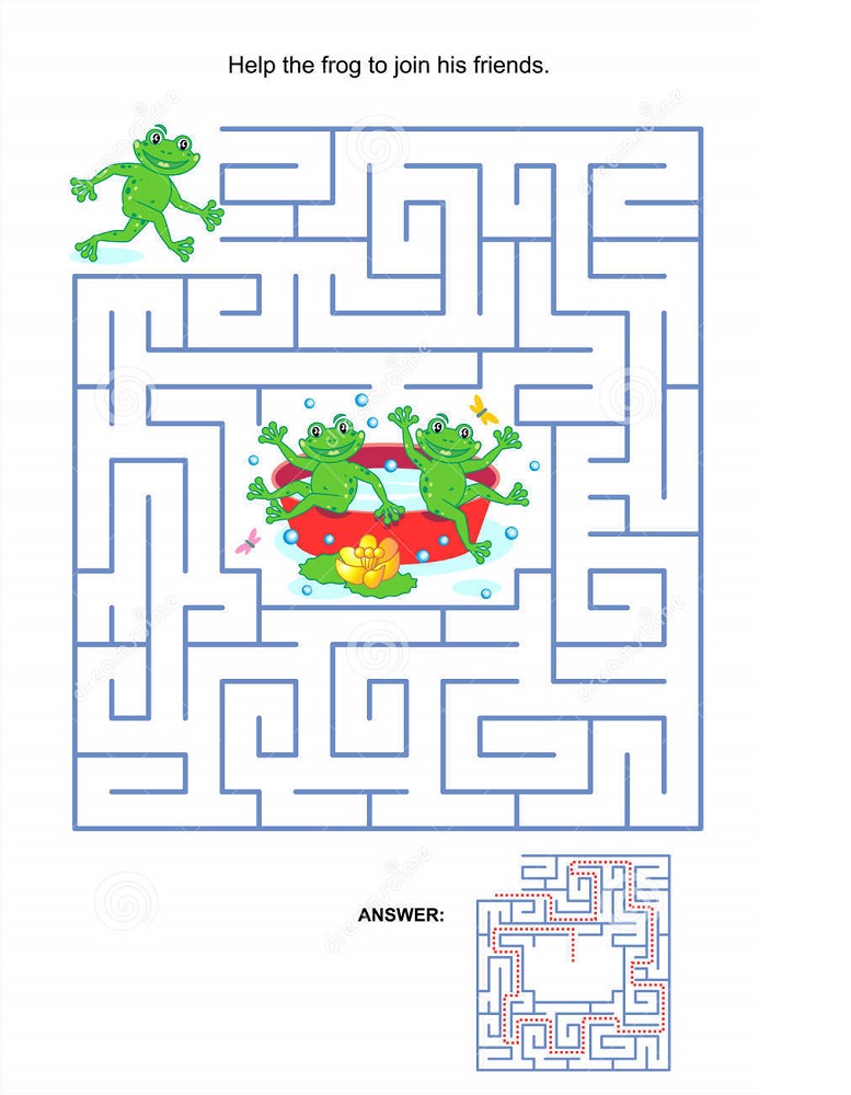 frog activities for kids maze