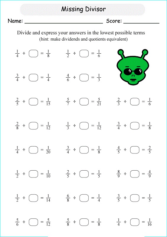When math worksheets for grade 5 division