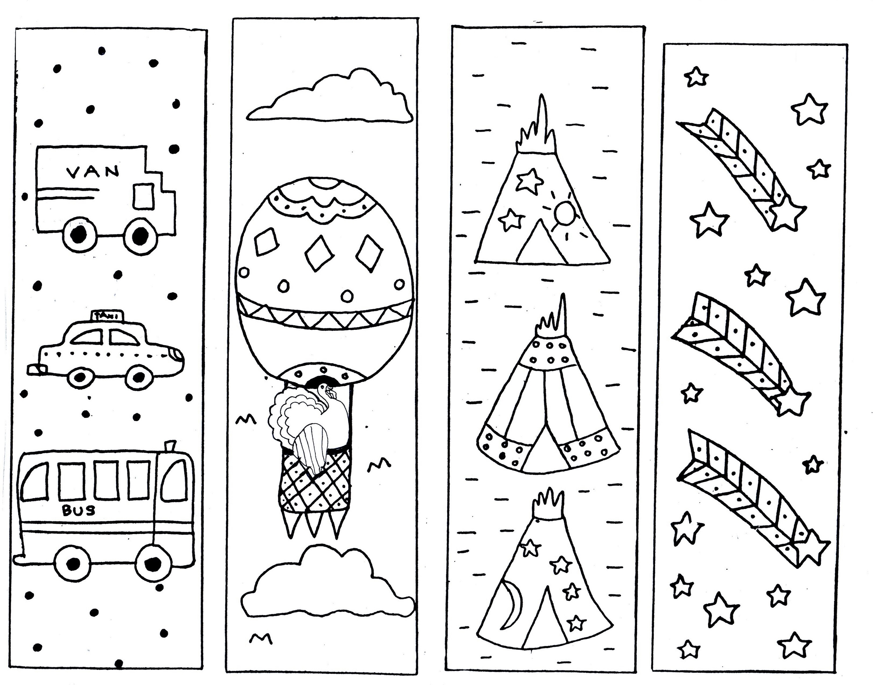 Printable Coloring Reading Bookmarks Activity Shelter