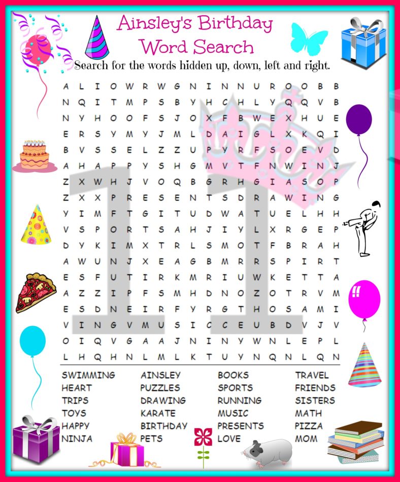 Word Search by Birthday | Activity Shelter