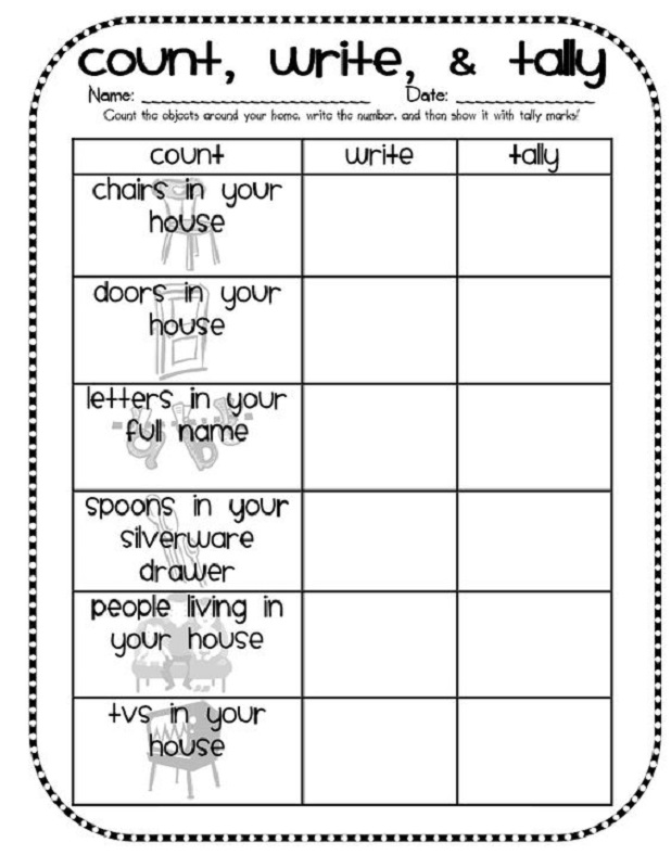 tally mark worksheet free