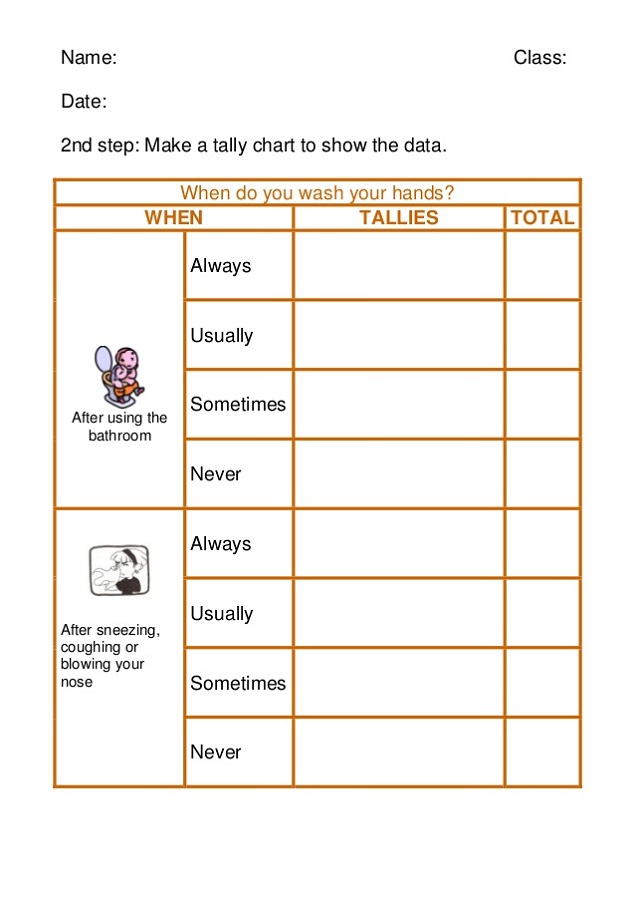 tally mark worksheet printable