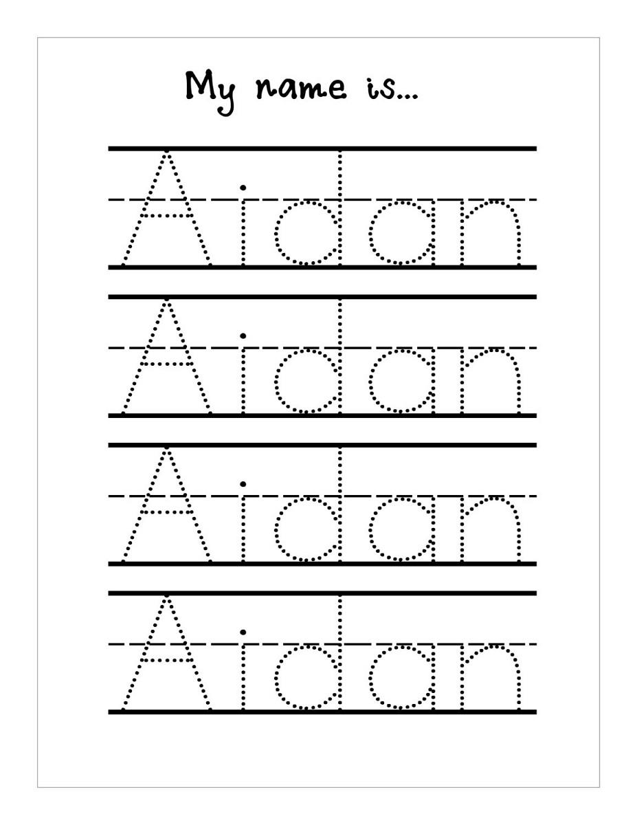 Trace My Name Worksheets | Activity Shelter