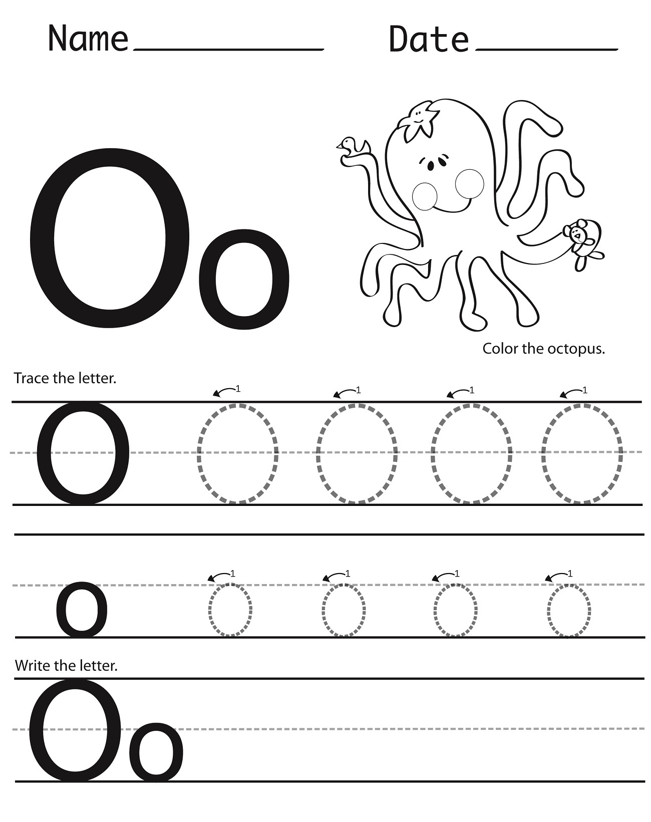 tracing letter o worksheets fun