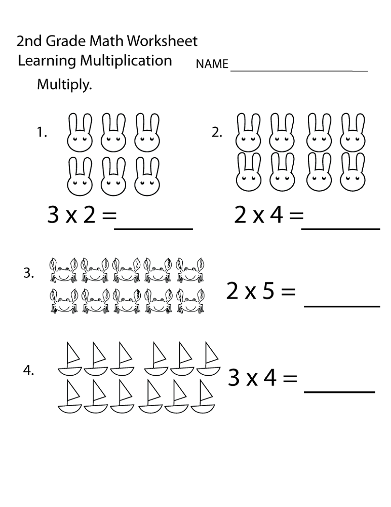 free 2nd grade math worksheets multiplication