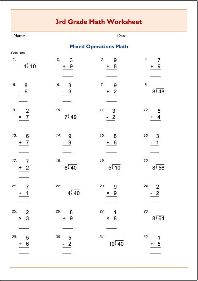 Free 3rd Grade Math Students | Activity Shelter