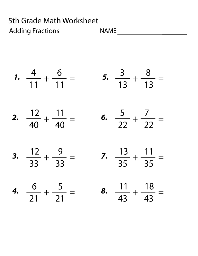 Grade 5 Free Printable Worksheets