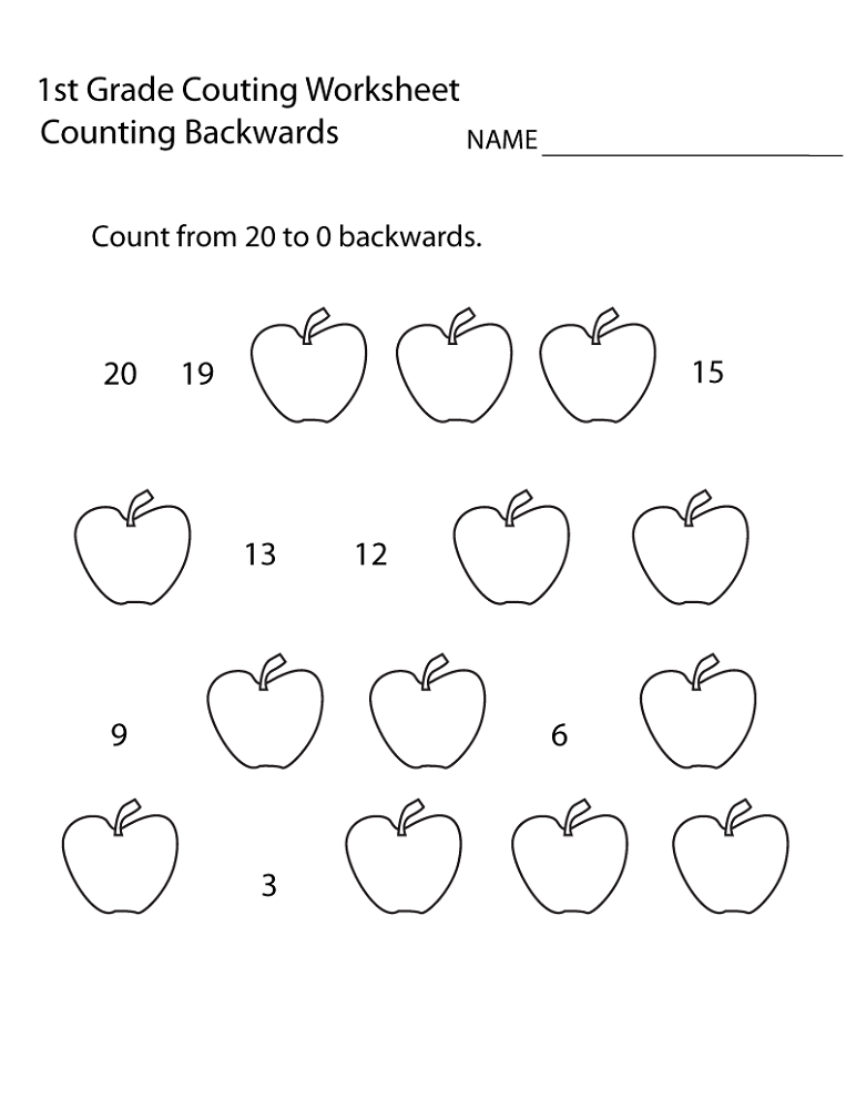 free first grade math worksheets counting