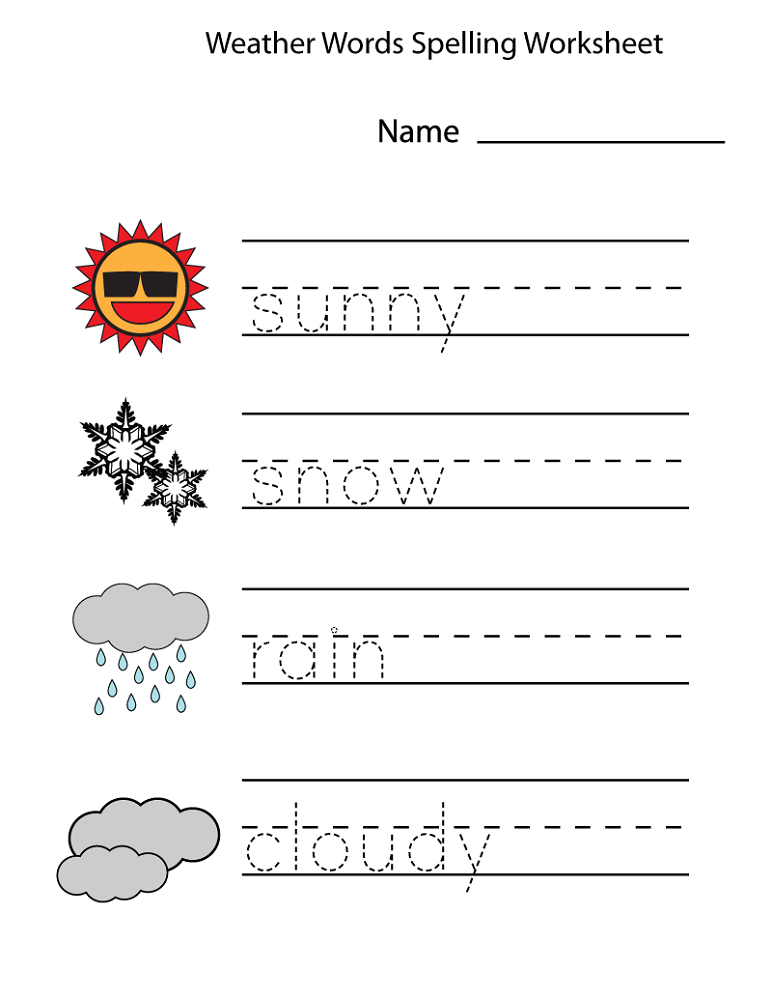 free kindergarten worksheets weather