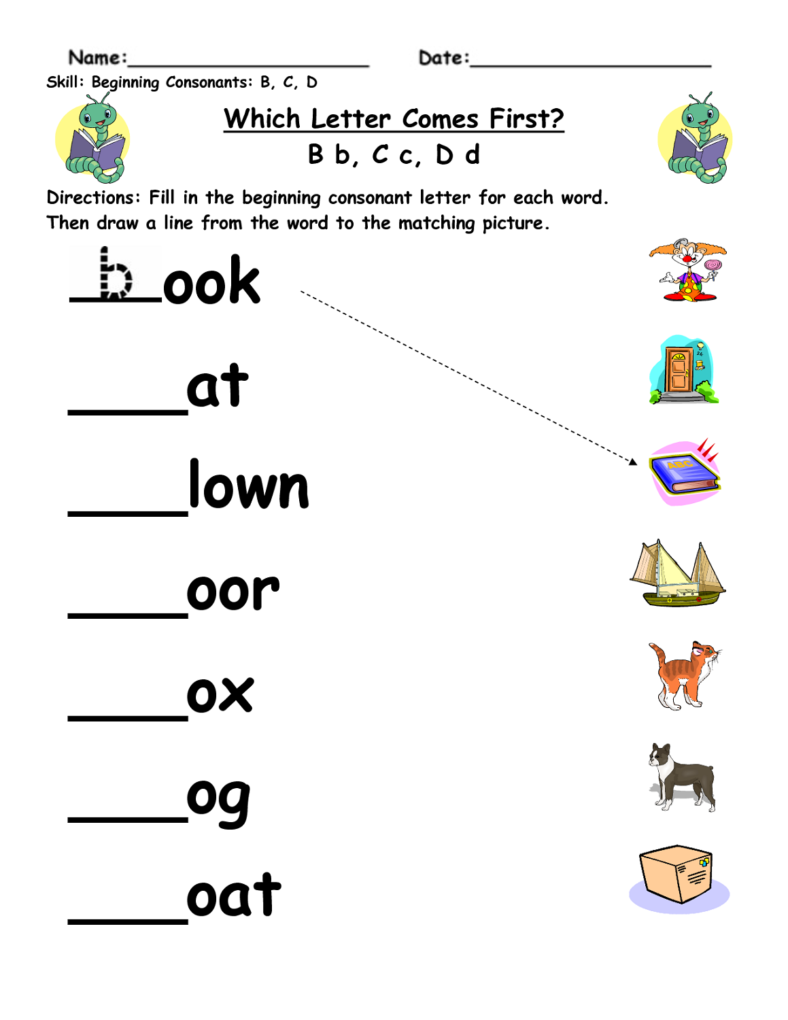 english worksheets for preschool