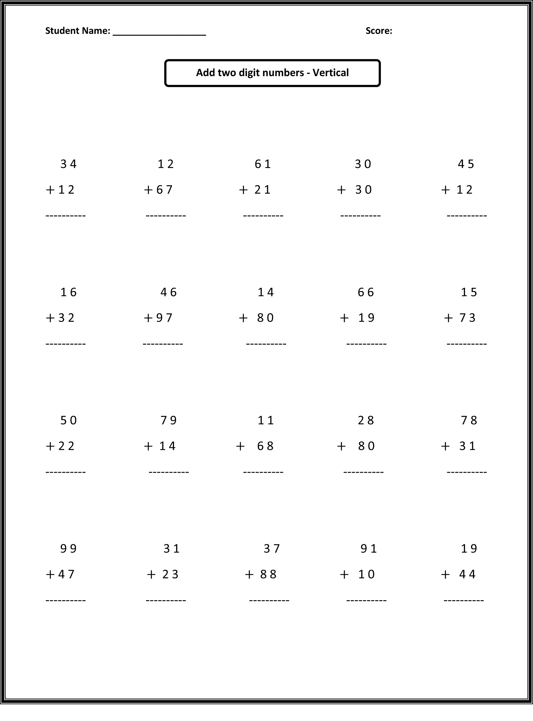 free second grade math worksheets printable