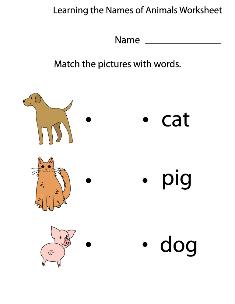 toddler learning printables animal