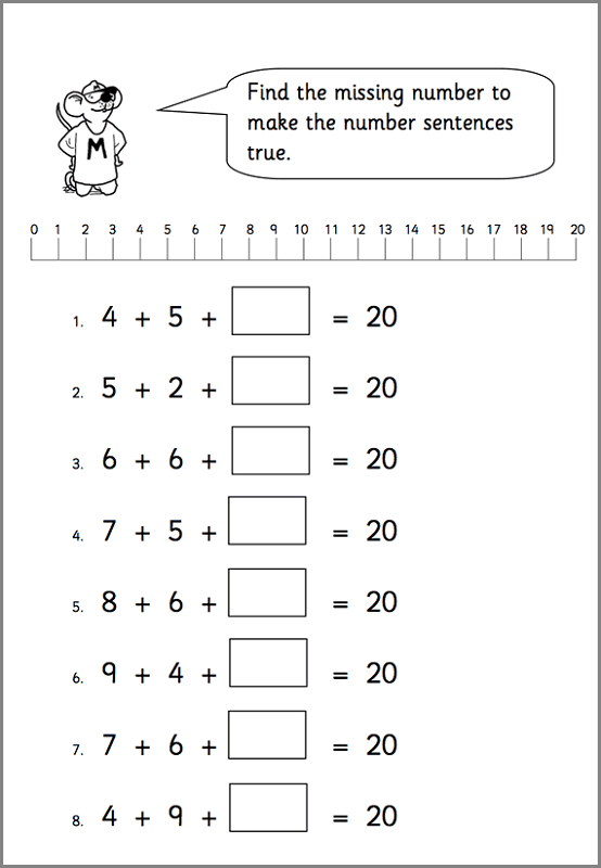 maths printable worksheets year 2