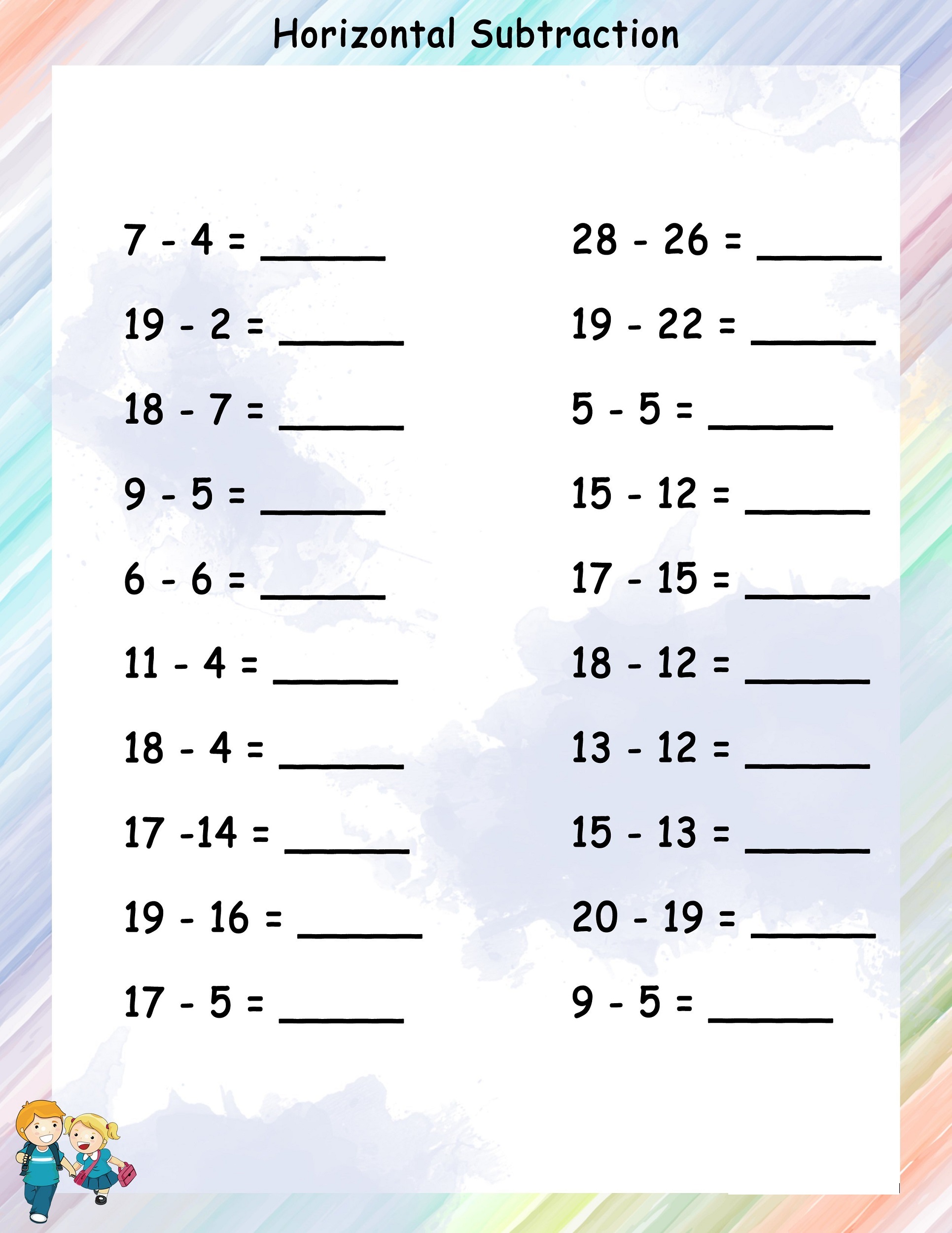 year 2 maths worksheets free subtraction
