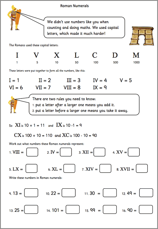 year 5 maths worksheets printable roman