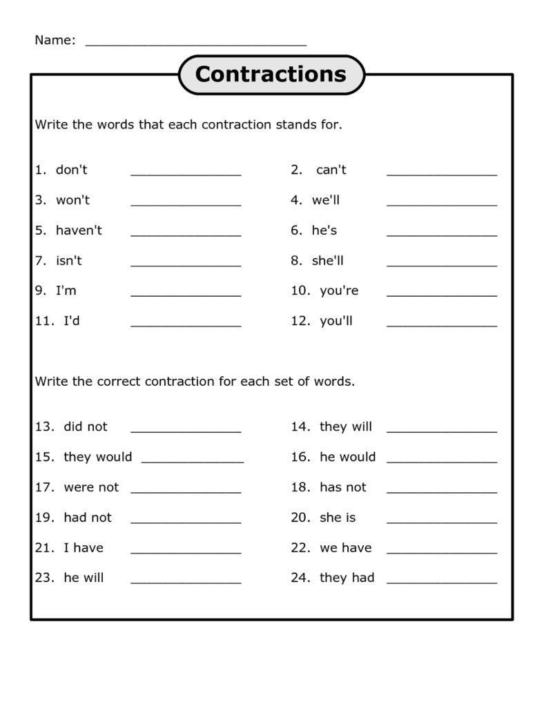 educational worksheets 6th grade