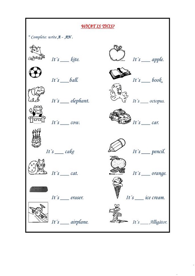 Elementary English Worksheets Printable