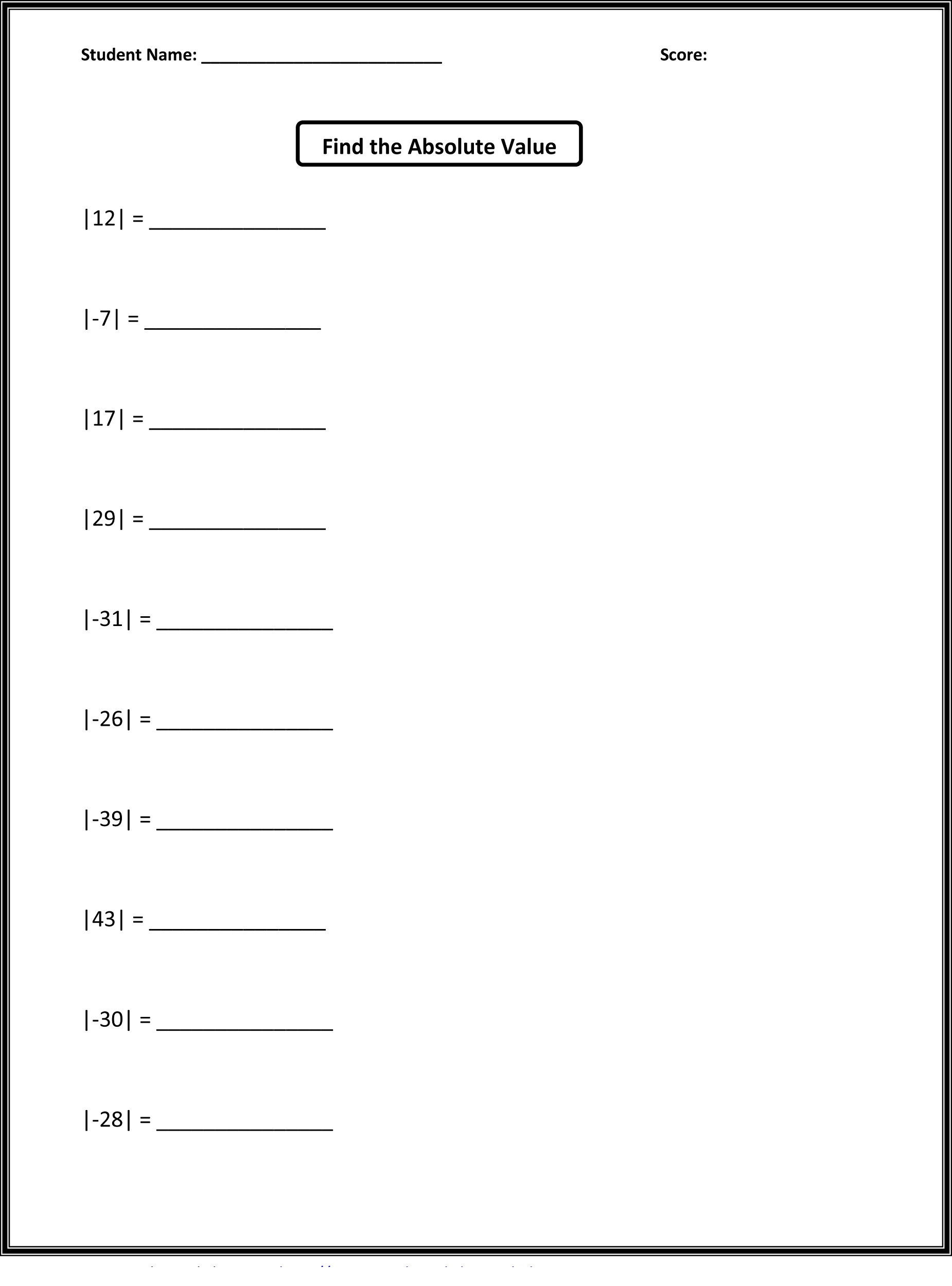 Grade 5 Worksheets Free Printable