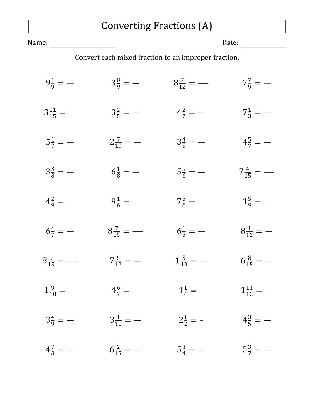 free maths worksheets ks2 fraction