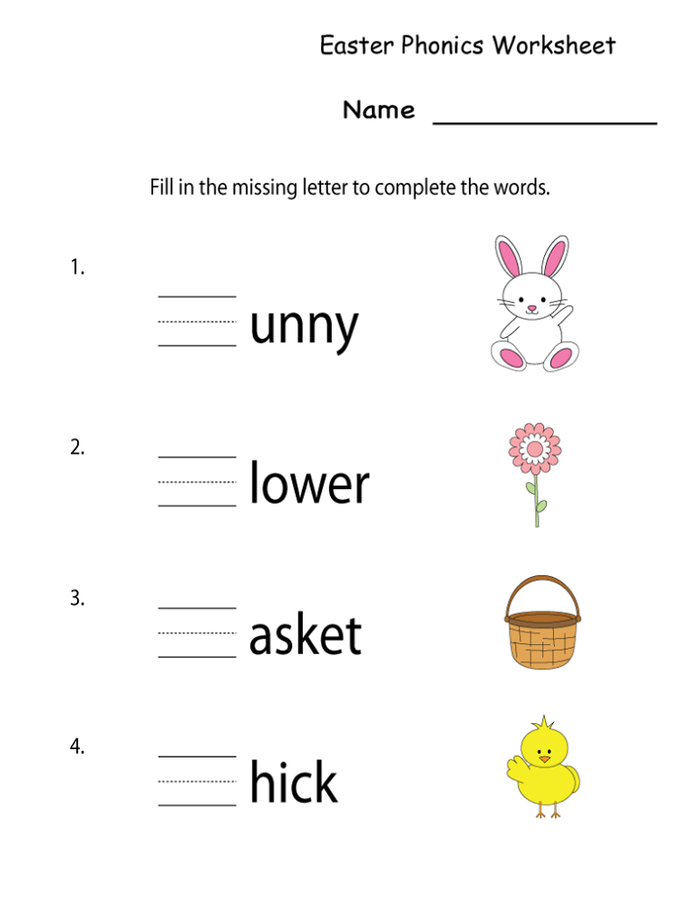 free preschool worksheets to print easter