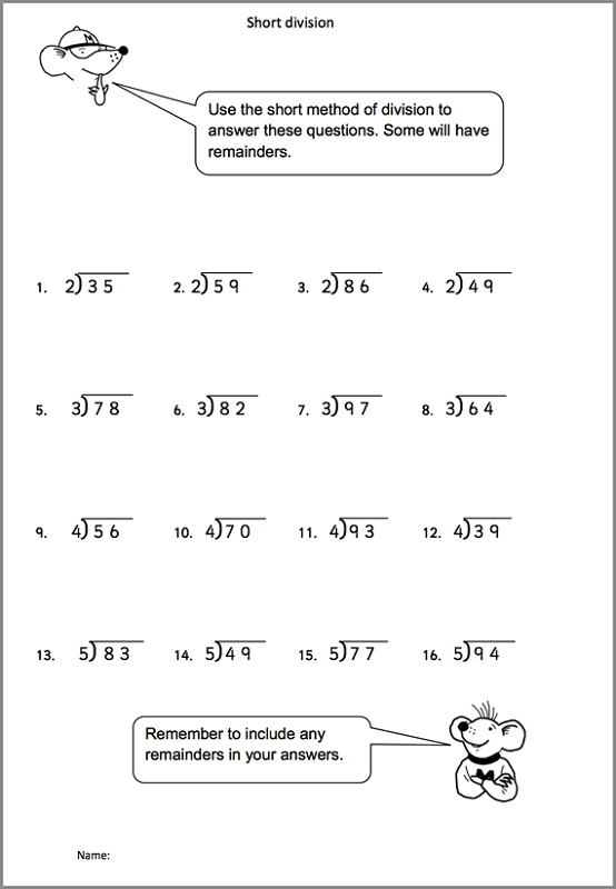 free printable maths worksheets ks2 division