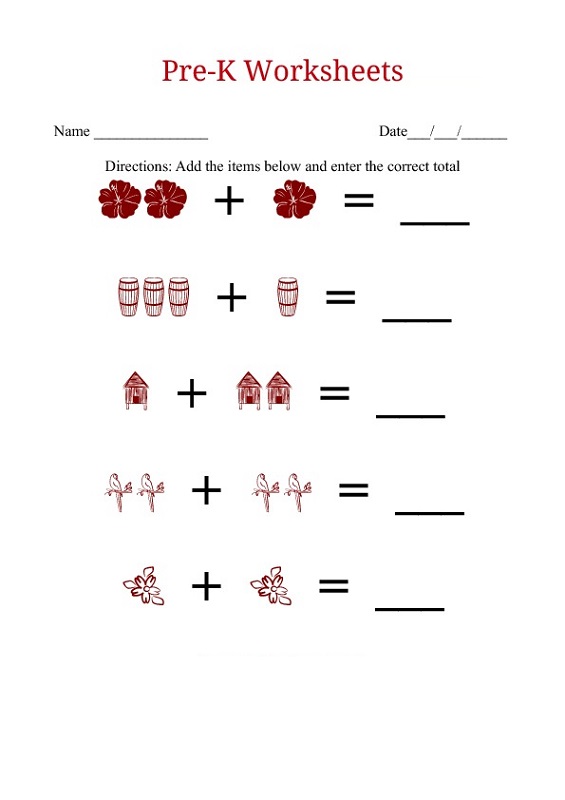 maths sums for kids preschool