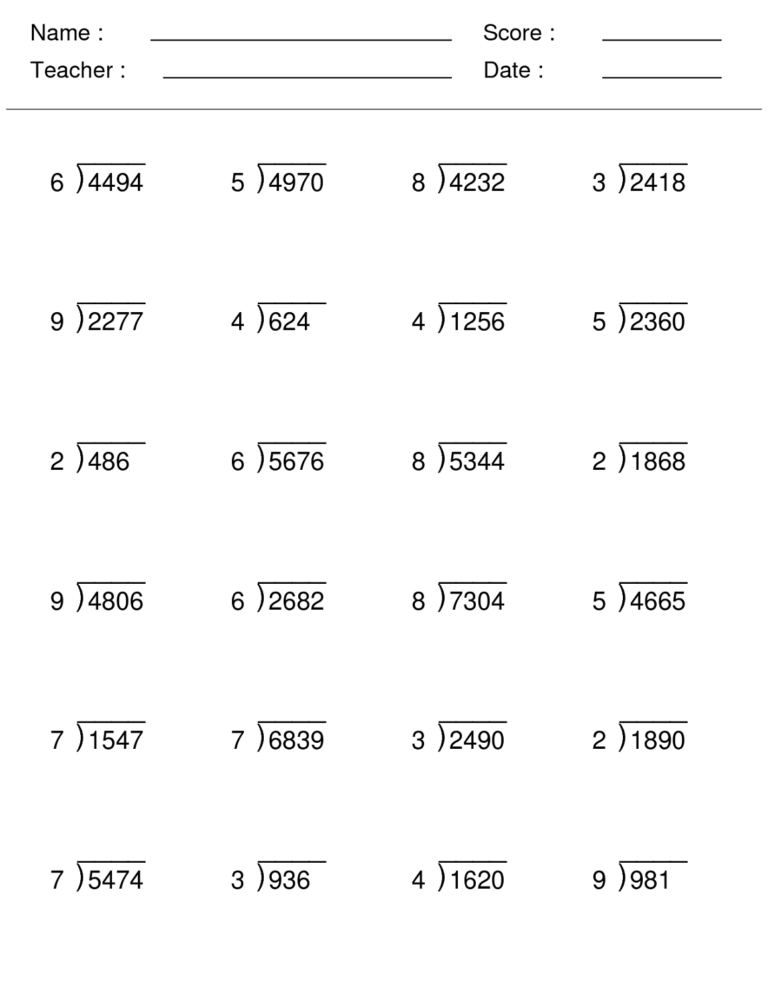 Primary 4 Math Worksheets | Activity Shelter