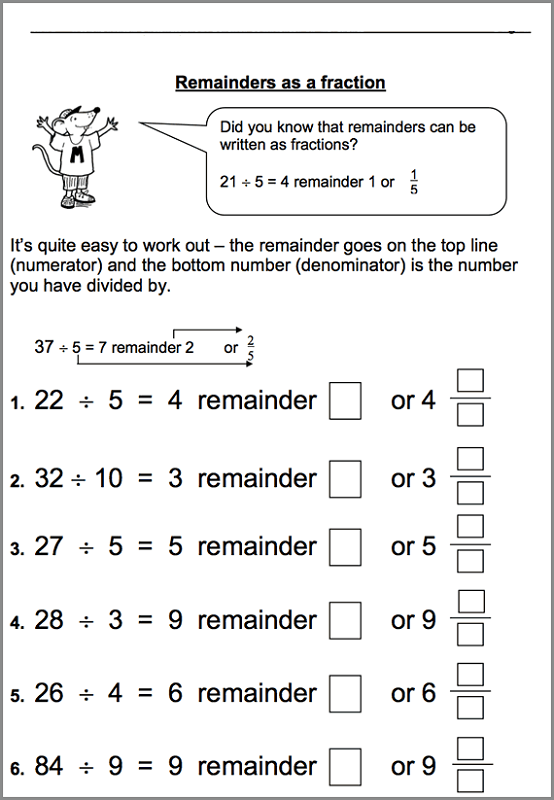 year 4 maths free worksheets fraction