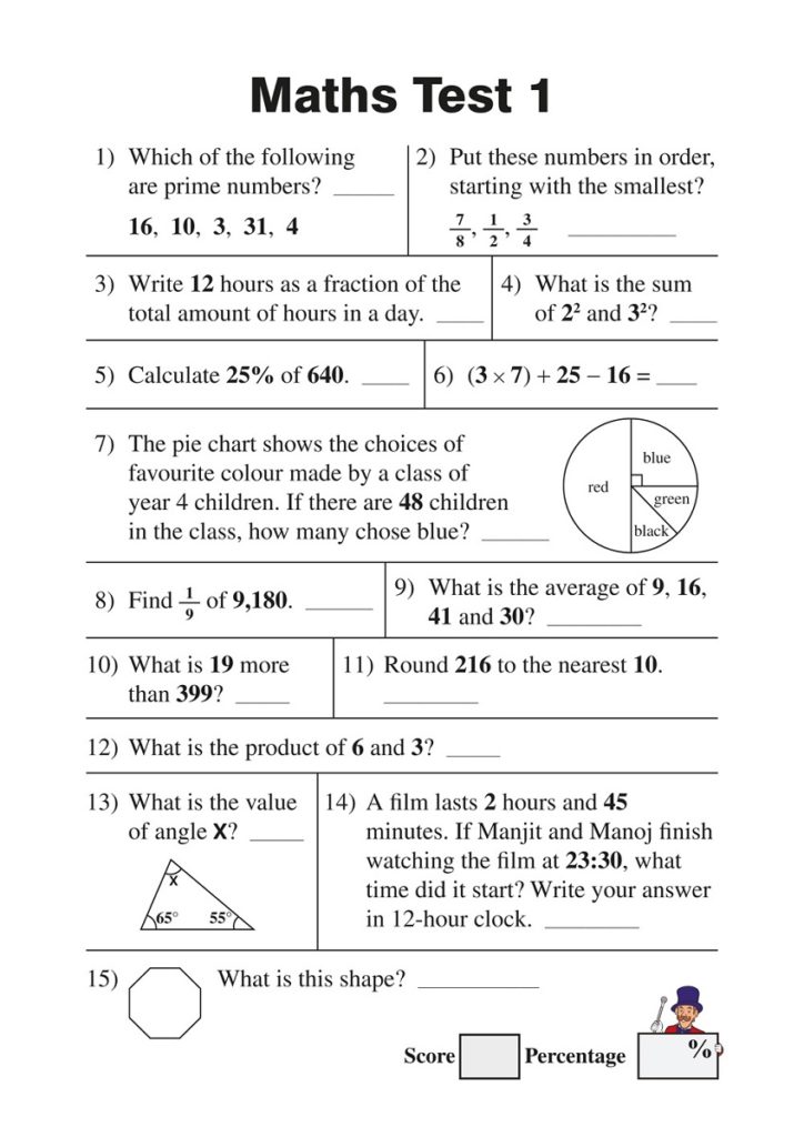 maths homework sheets year 4