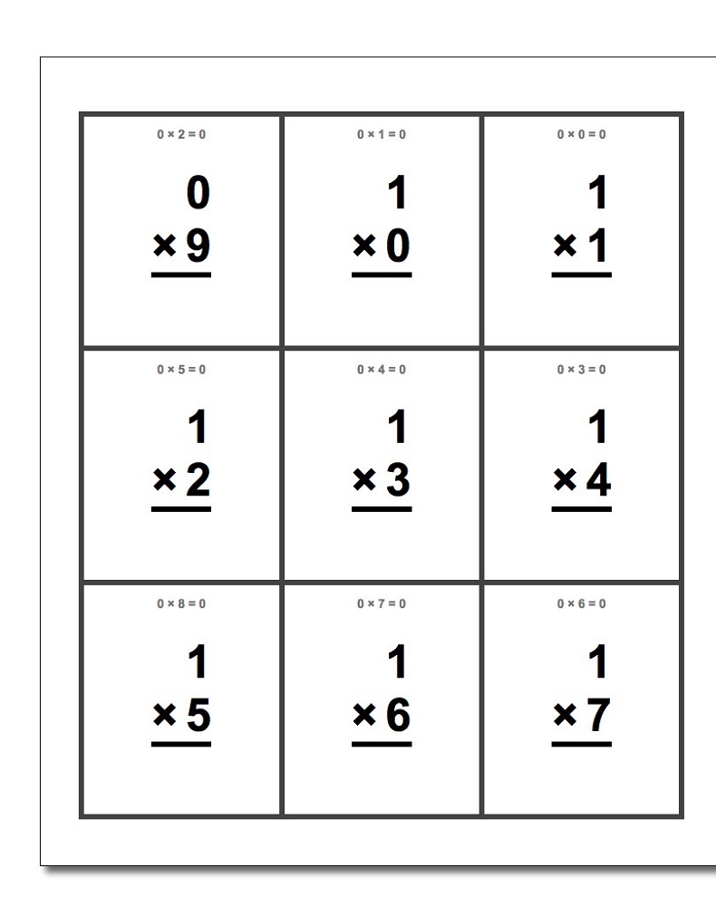 Printable Addition Flash Cards 0 12 Free