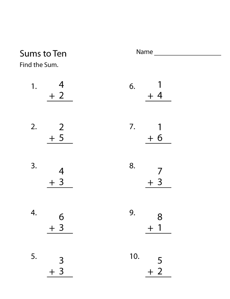 free printable basic math worksheets addition