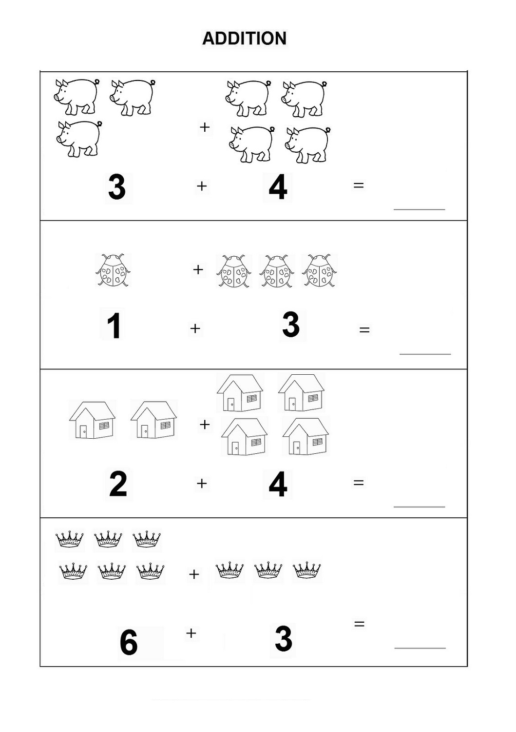 free printable basic math worksheets for kids