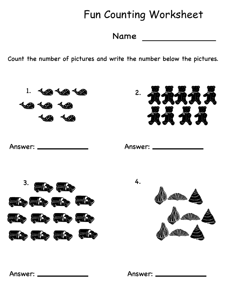 Free Printable Math Worksheets for Kids | Activity Shelter
