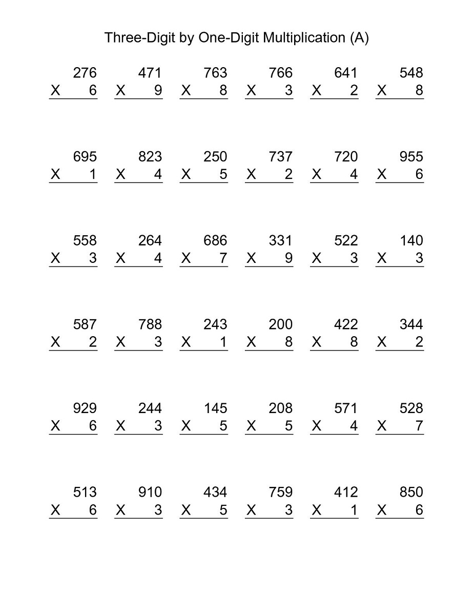 free fun math worksheets three digits