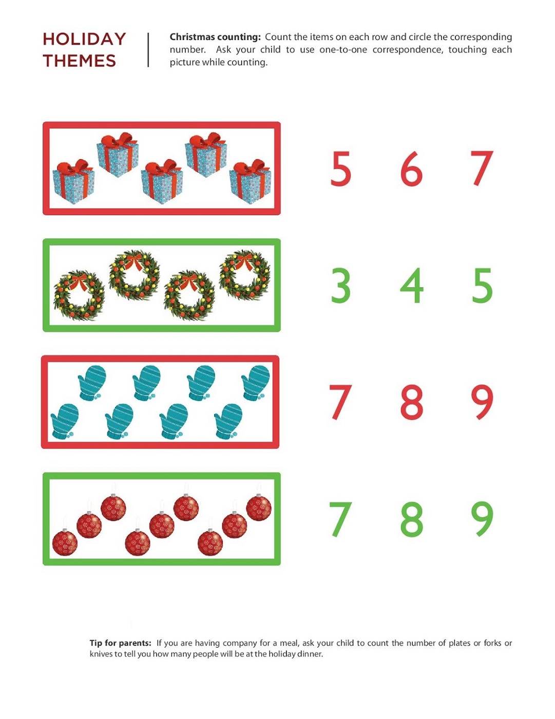 free math printouts counting