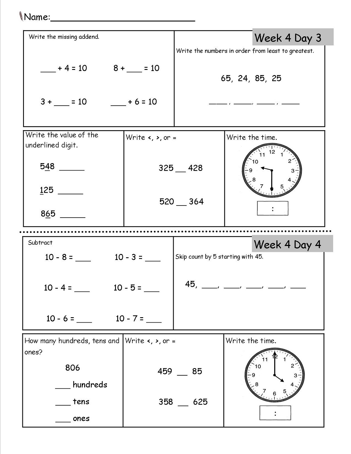 free mathematics worksheets printable