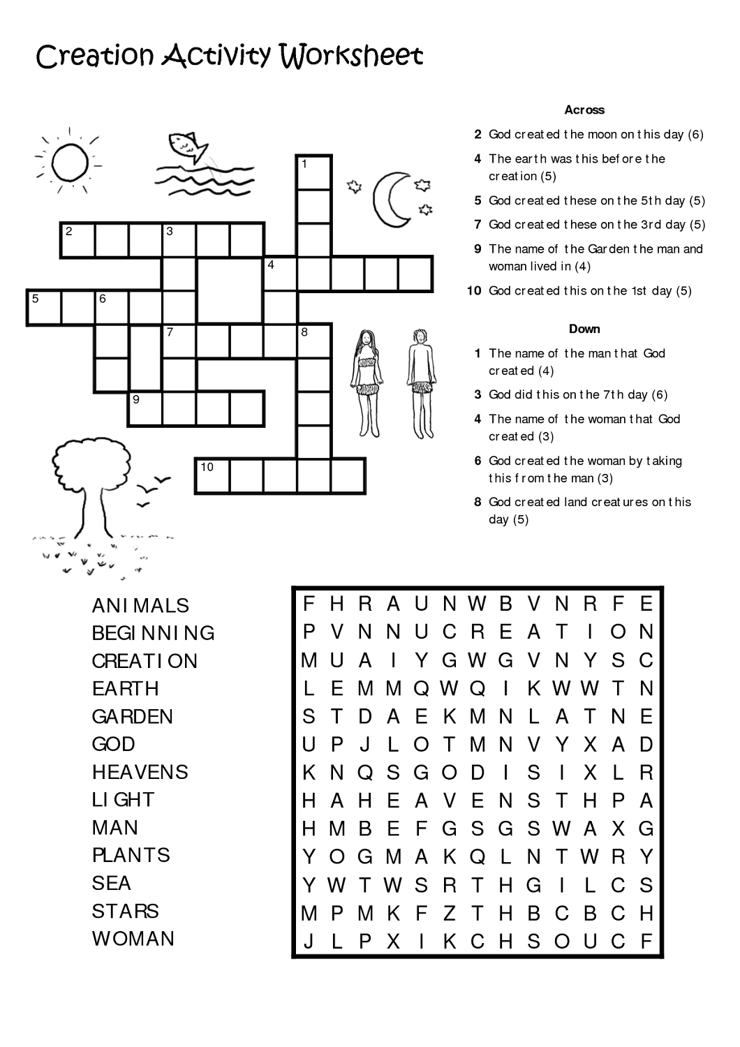 free school work crossword
