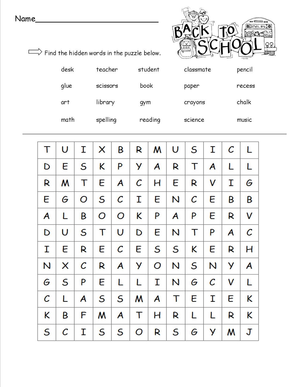 free school work worksheet