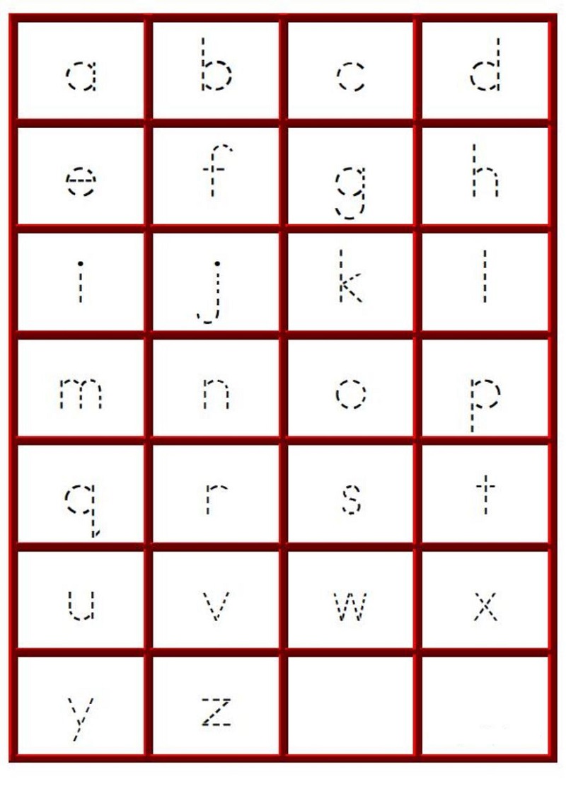 traceable alphabet worksheets a-z page