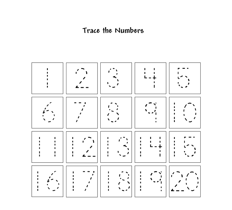traceable numbers worksheets page