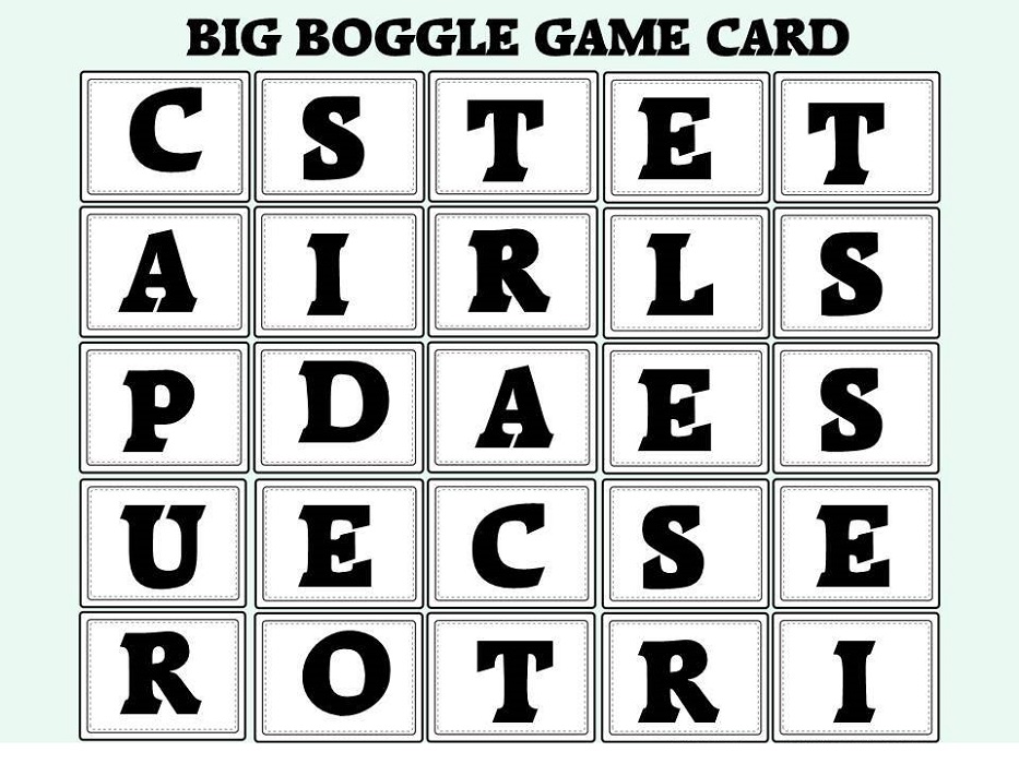 Boggle Game Board Big