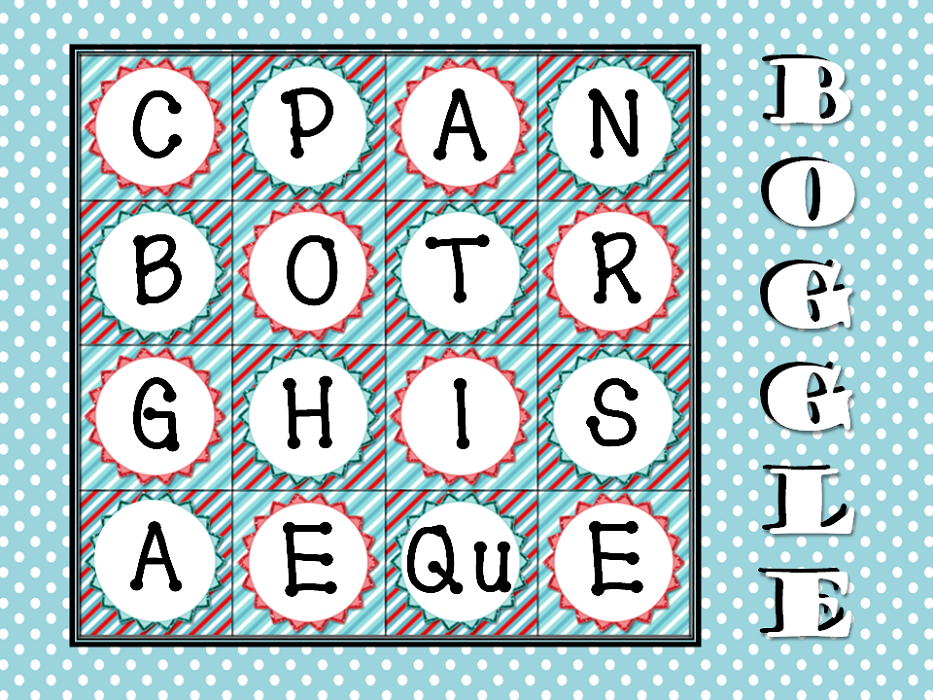 Boggle Game Board Sample
