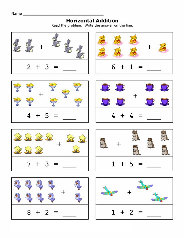 Reception Maths Worksheets Printable Horizontal