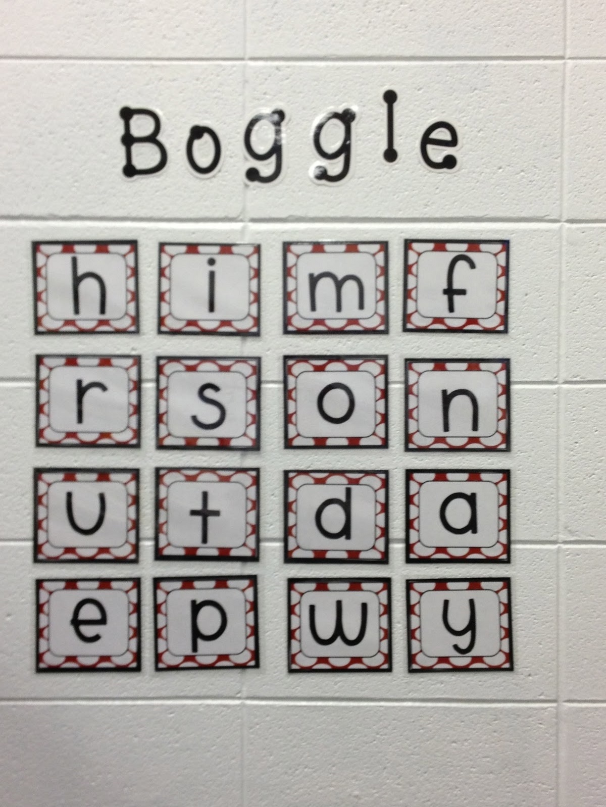 Word Games Boggle Board