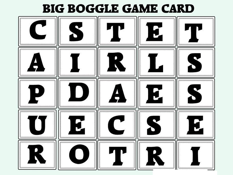 Word Games Boggle Activity Shelter