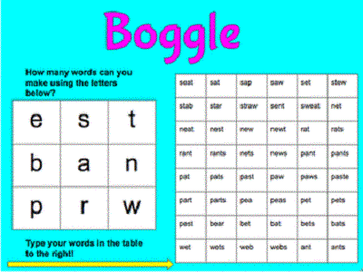 Word Games Boggle Example