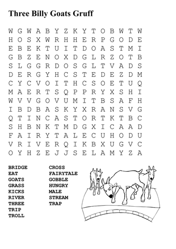 3 Billy Goats Gruff Activities Puzzle