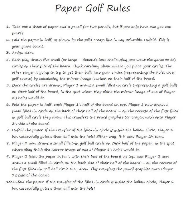 Pencil and Paper Games for Kids Rules
