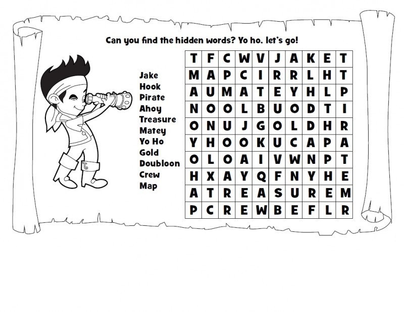 Pirate Crossword Puzzle Activity